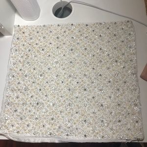 BEADED TAHARI HOME PILLOW CASE.